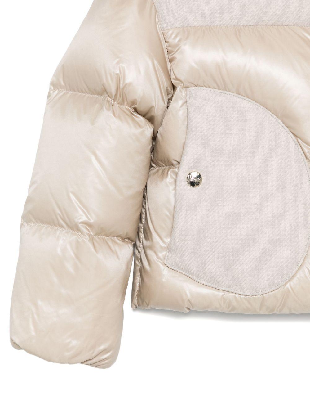 Giacca trapuntata per bambina Herno Kids beige con inserti imbottiti - Rubino Kids