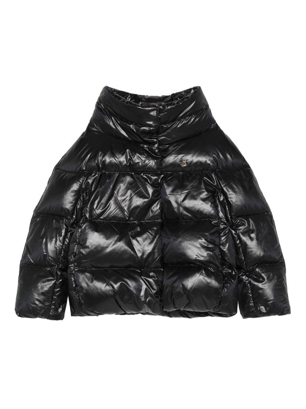 Giacca trapuntata per bambina Herno Kids nero a collo alto - Rubino Kids