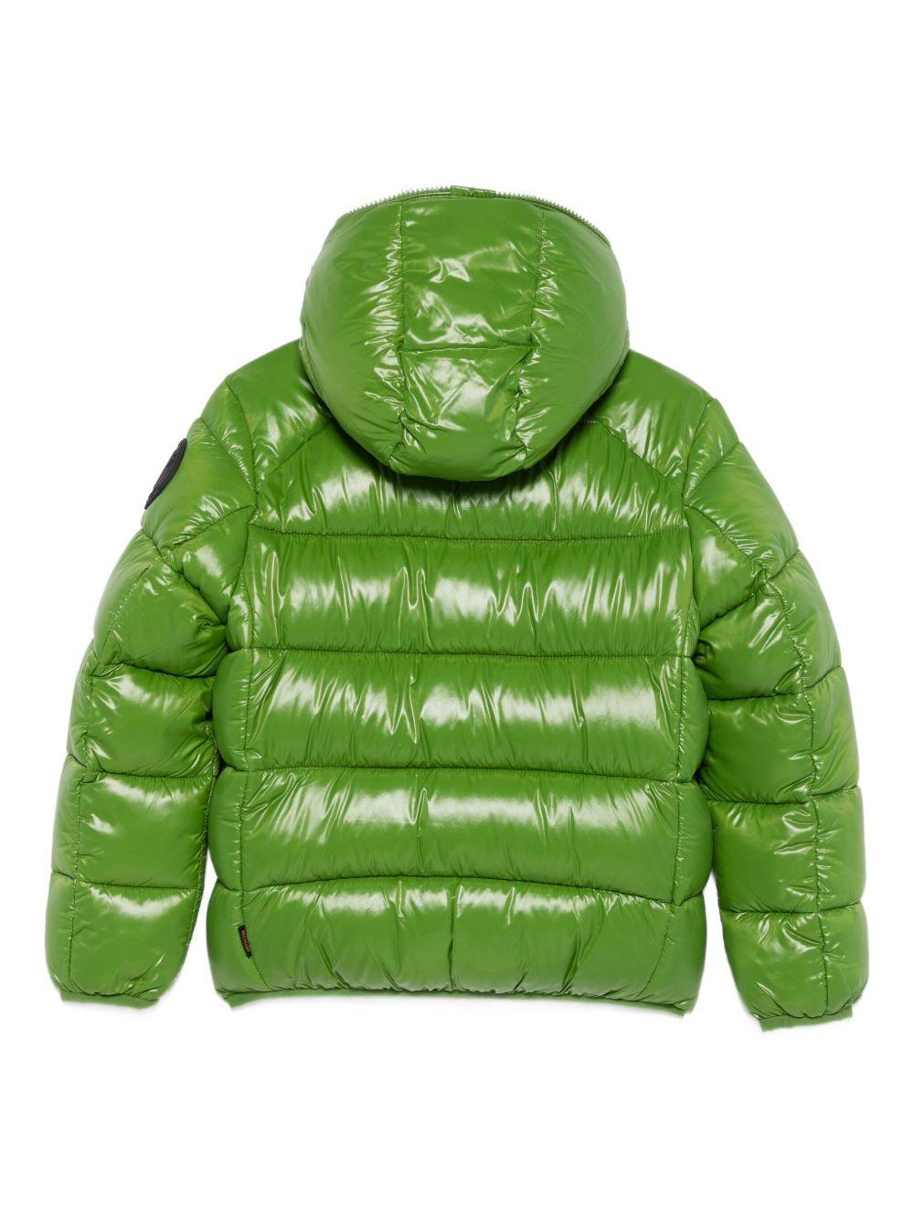 Giacca trapuntata per bambino Save The Duck Kids verde con cappuccio - Rubino Kids