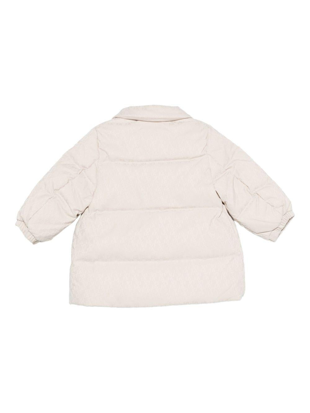 Giacca trapuntata per neonata Emporio Armani Kids beige con monogramma - Rubino Kids