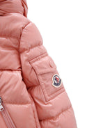 Giacca trapuntata per neonata Moncler Enfant rosa con cappuccio - Rubino Kids