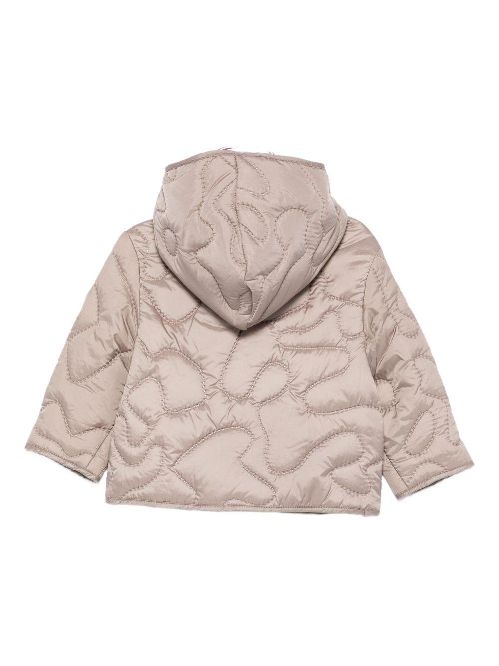 Giacca trapuntata per neonati Emporio Armani Kids beige con cappuccio - Rubino Kids