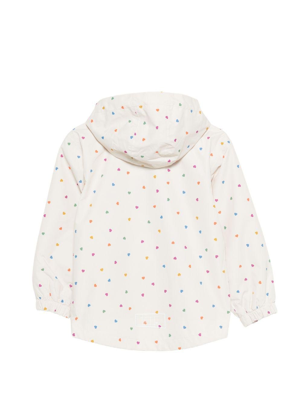 Giacca Waiton per bambina Molo bianca con stampa a cuori all - over - Rubino Kids