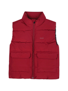 Gilet imbottito per bambino BOSS Kids rosso con colletto rialzato - Rubino Kids