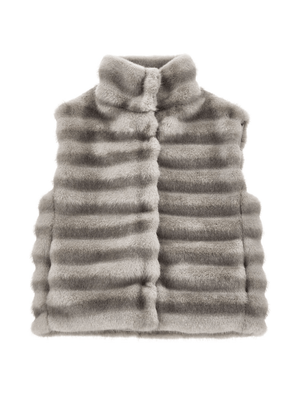 Gilet in eco-pelliccia per bambina Monnalisa grigio effetto volpe