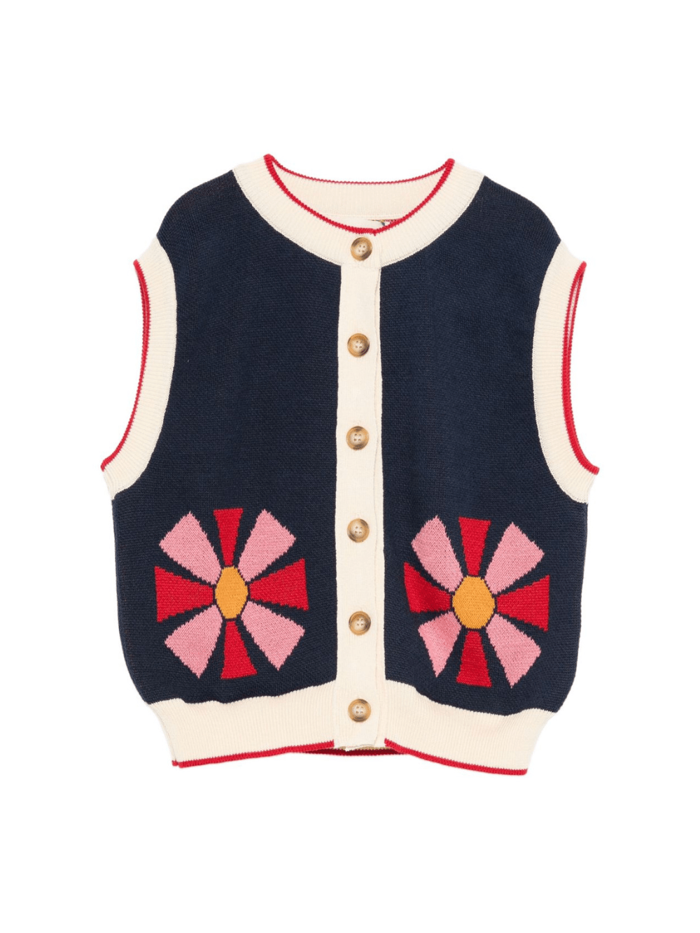 Gilet per bambina Bobo Choses blu con motivo floreale - Rubino Kids