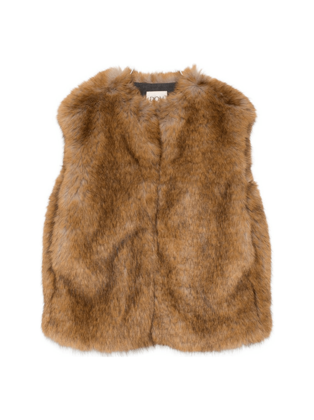 Gilet per bambina Douuod Kids marrone in ecopelliccia - Rubino Kids