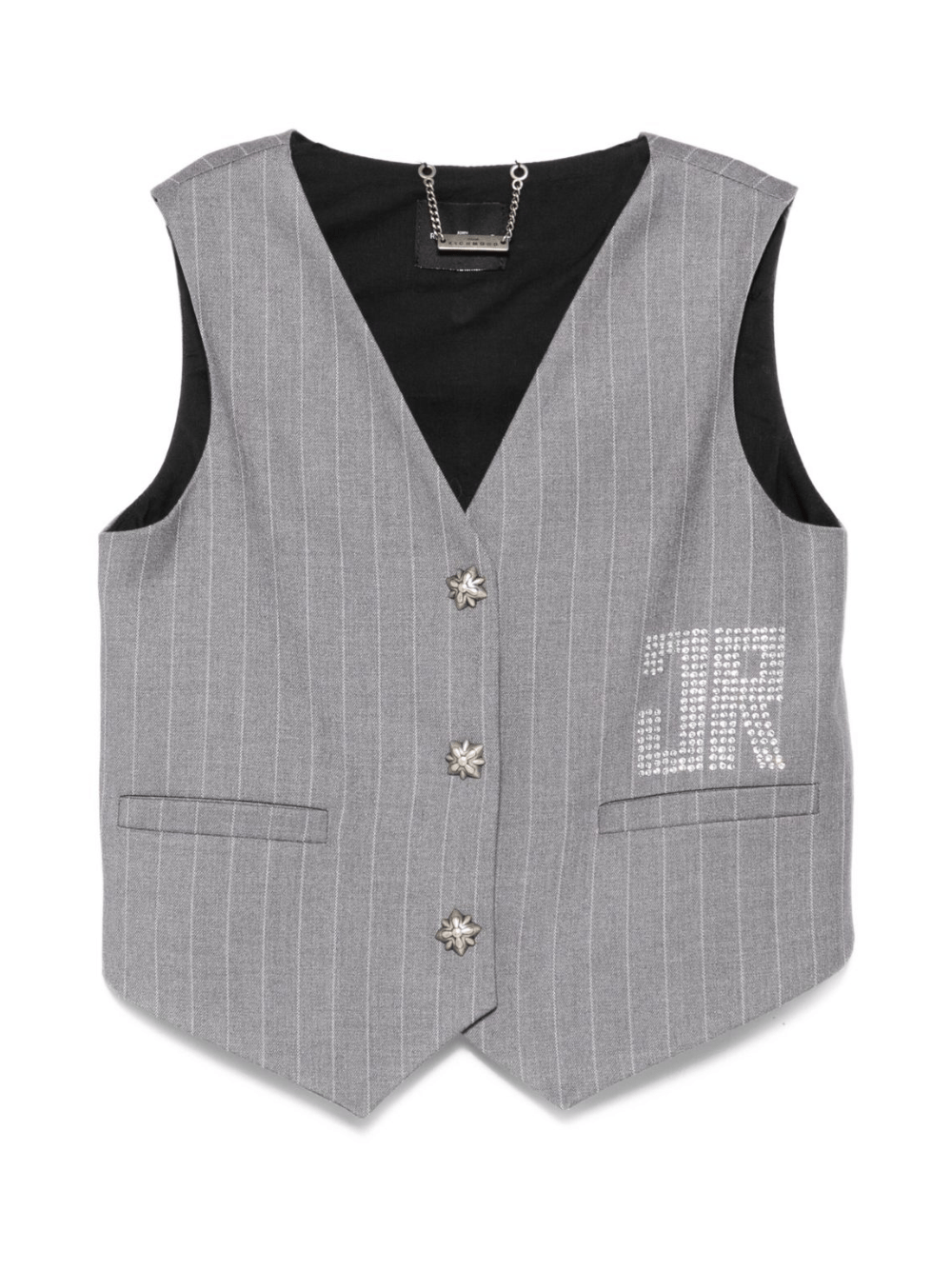 Gilet per bambina John Richmond Junior grigio gessato - Rubino Kids