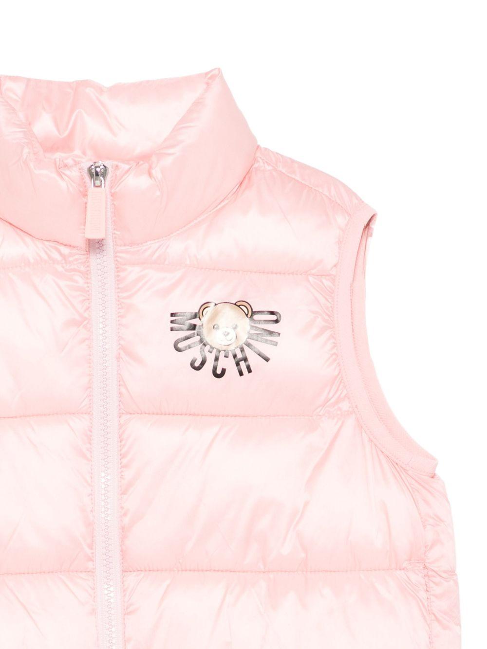 Gilet per bambina Moschino Kids rosa con design trapuntato - Rubino Kids