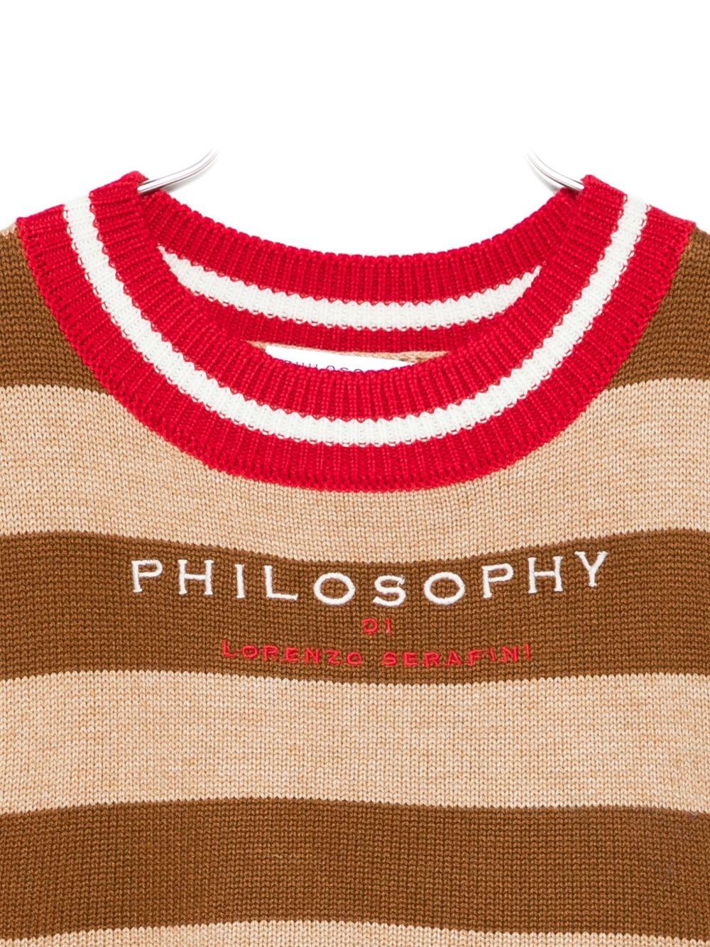 Gilet per bambina Philosophy Di Lorenzo Serafini Kids multicolore a strisce orizzontali - Rubino Kids