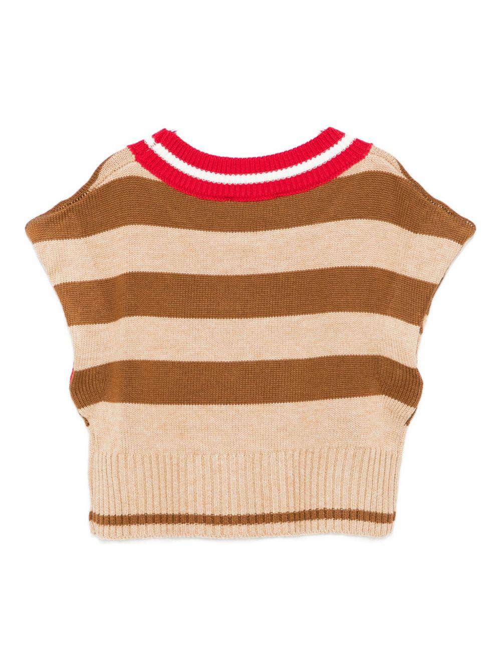 Gilet per bambina Philosophy Di Lorenzo Serafini Kids multicolore a strisce orizzontali - Rubino Kids