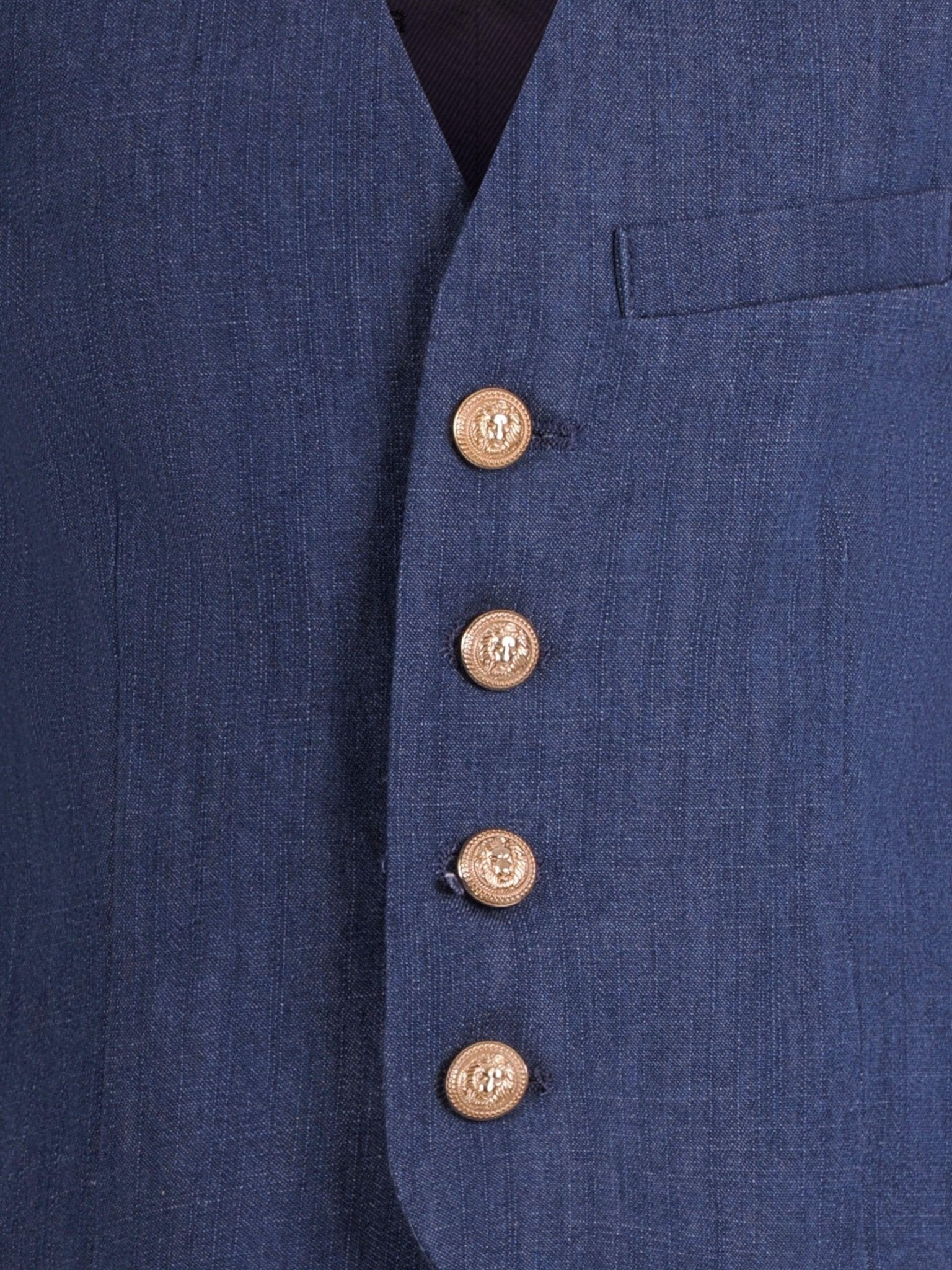 Gilet per bambino Balmain Kids blu con bottoni dorati - Rubino Kids