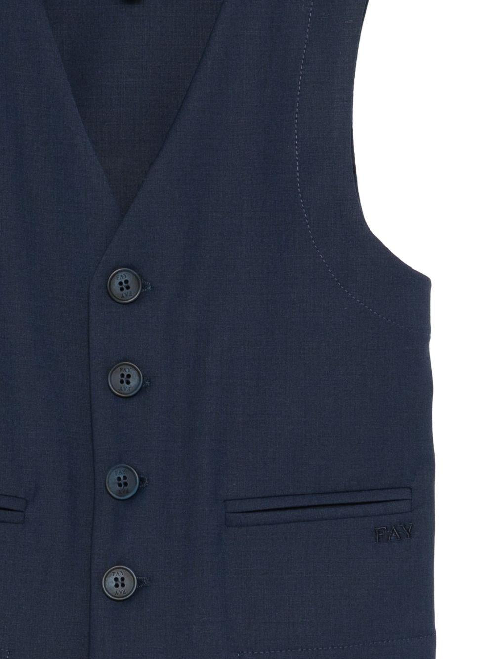 Gilet per bambino Fay Kids blu con scollo a V - Rubino Kids