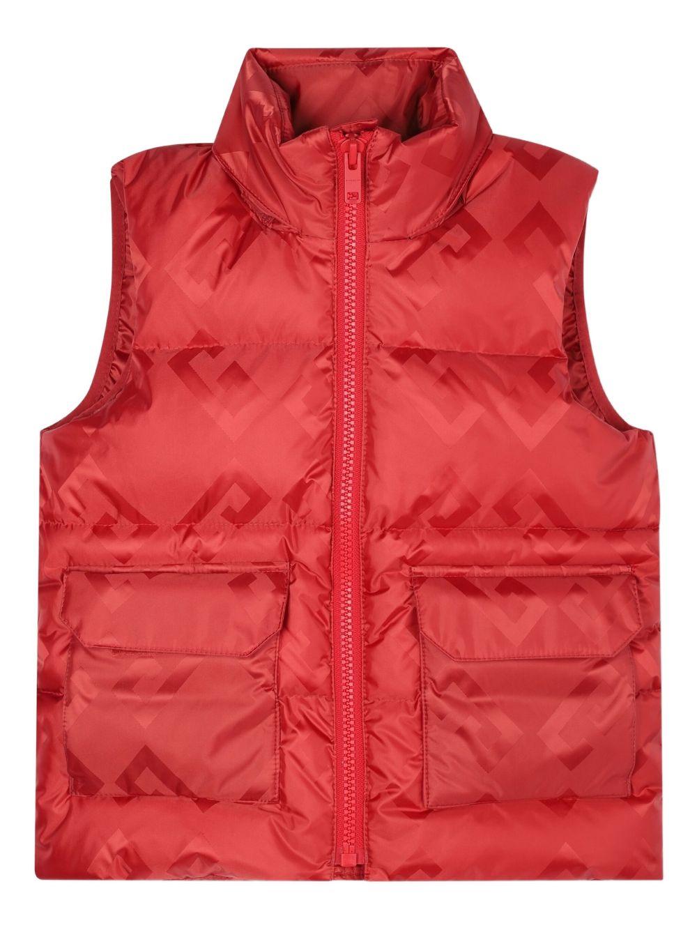 Gilet per bambino Givenchy Kids rosso con motivo con logo jacquard - Rubino Kids