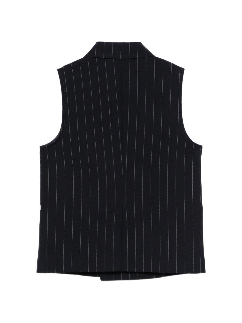 Gilet per bambino Paolo Pecora Kids blu doppiopetto gessato - Rubino Kids