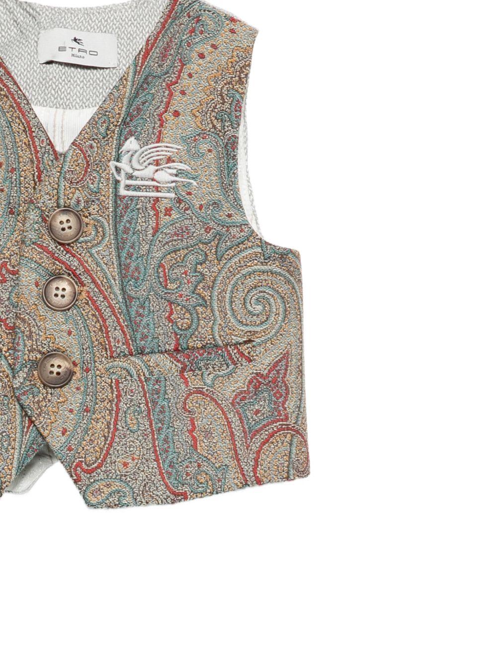 Gilet per neonato Etro Kids multicolore con bottoni paisley - Rubino Kids