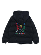 Giubbino Baxter P Jr Flannel per bambino MC2 Saint Barth Kids blu con stampa grafica sul retro - Rubino Kids