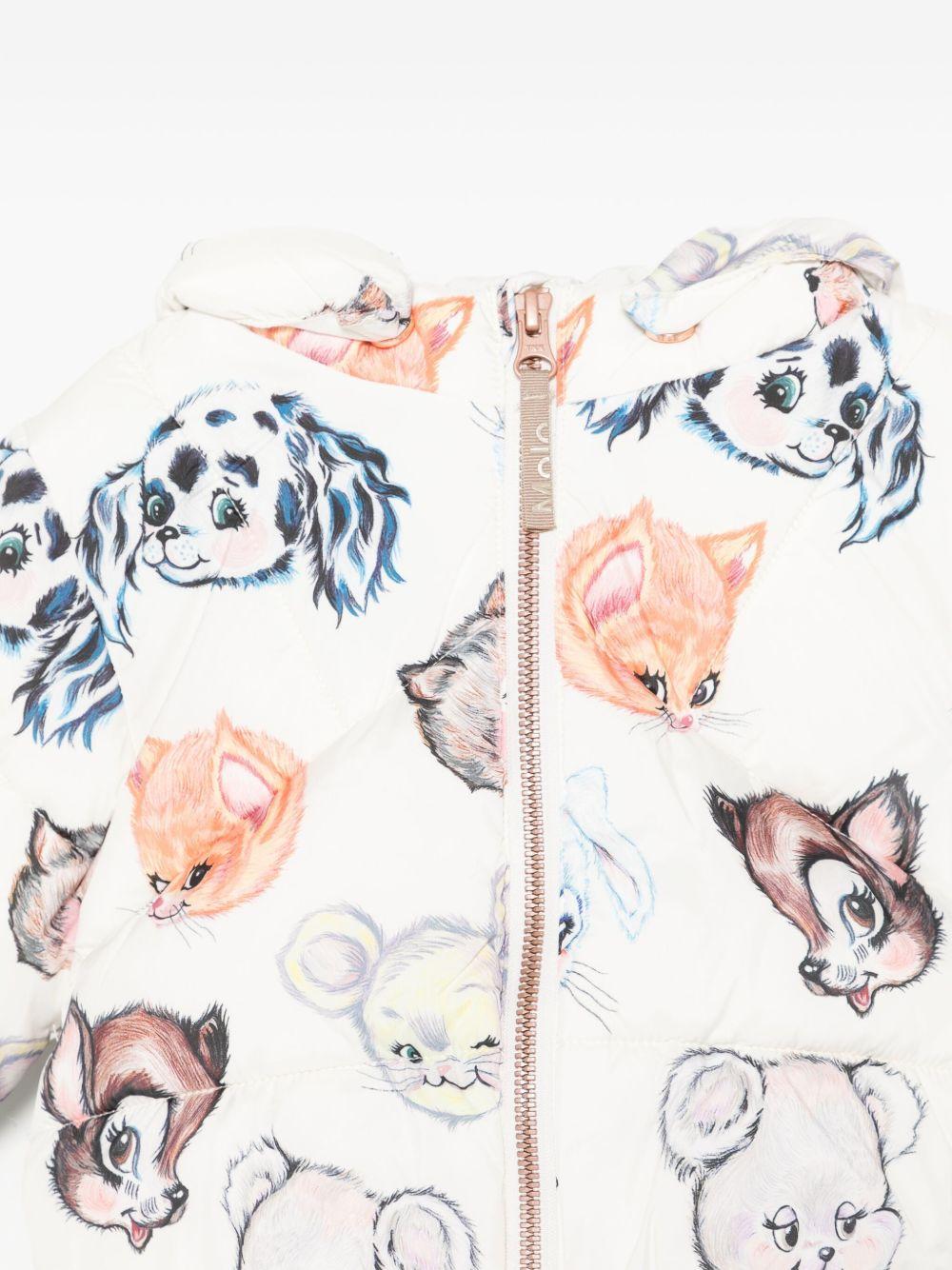 Giubbino Harpo per neonati Molo bianco con stampa animali all - over - Rubino Kids