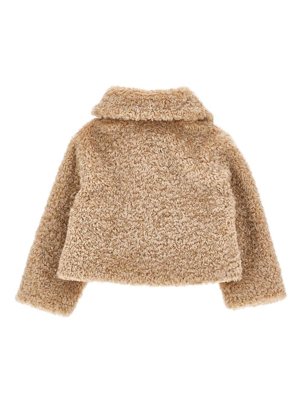 Giubbino in eco - pellicca per bambina Monnalisa beige con tasche - Rubino Kids