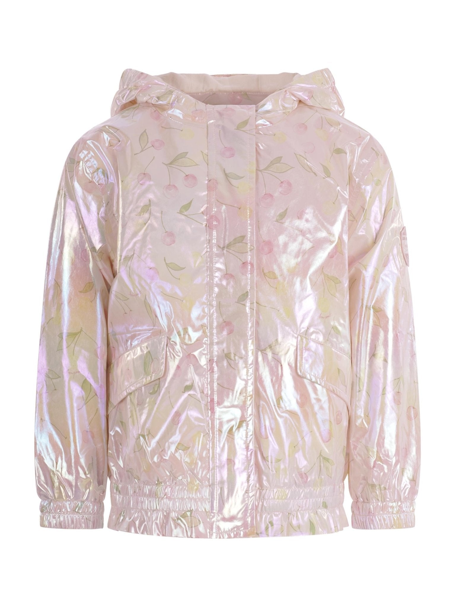 Giubbino per bambina Bonpoint rosa con stampa ciliegie - Rubino Kids