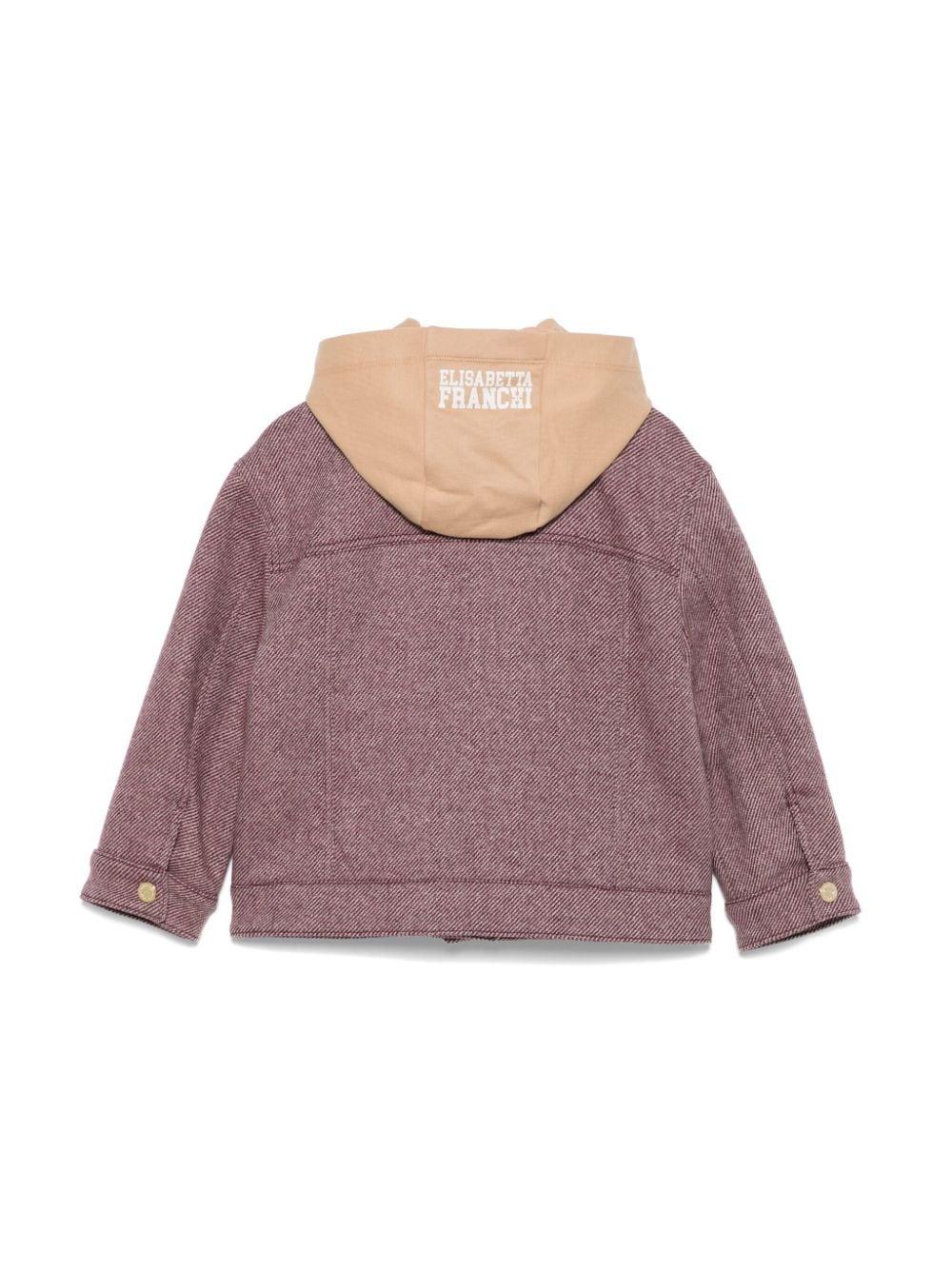 Giubbino per bambina Elisabetta Franchi La Mia Bambina rosso con cappuccio e tasche anteriori - Rubino Kids