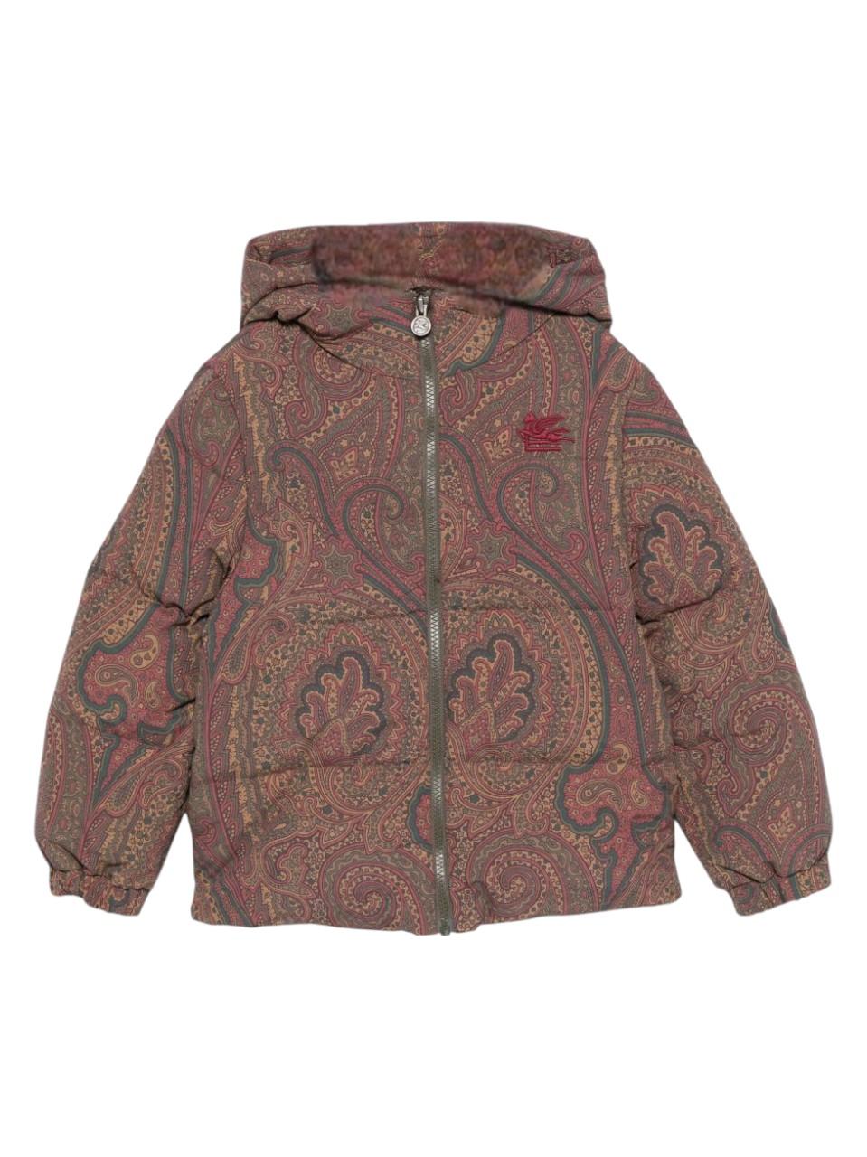 Giubbino per bambina Etro Kids marrone con stampa Paisley - Rubino Kids