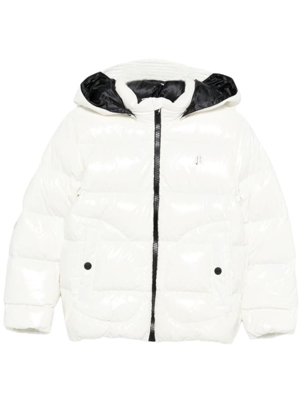 Giubbino per bambina Herno Kids bianco con cappuccio removibile - Rubino Kids