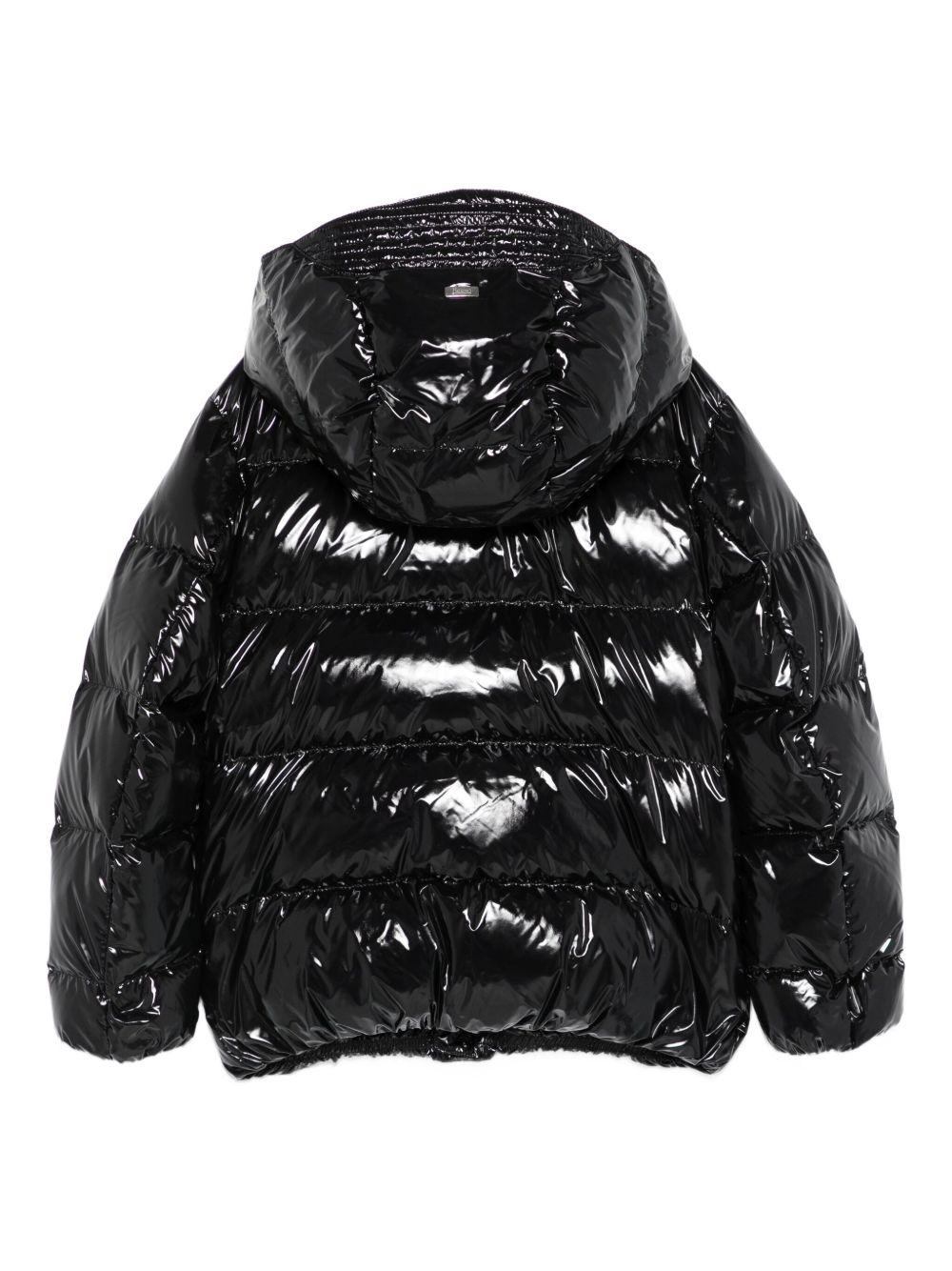 Giubbino per bambina Herno Kids nero con finitura lucida - Rubino Kids
