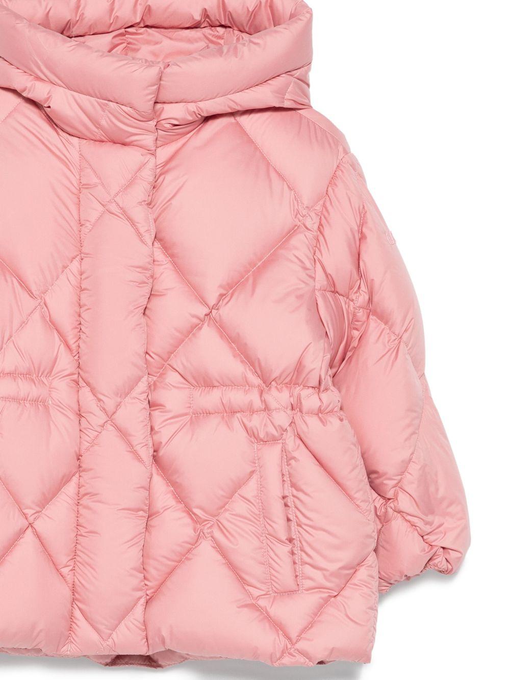 Giubbino per bambina Il Gufo rosa con design trapuntato a rombi - Rubino Kids