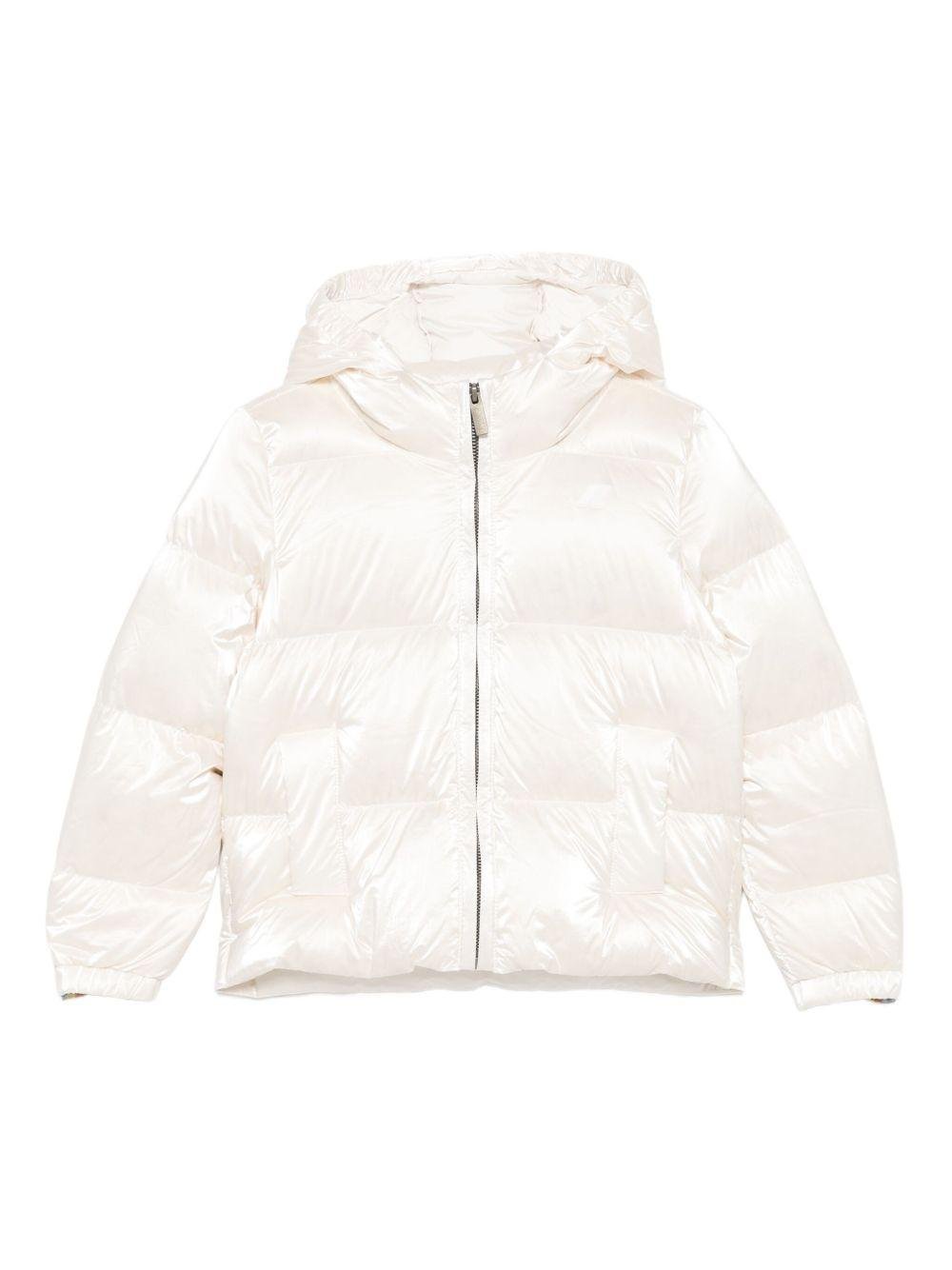 Giubbino per bambina K - Way Kids bianco con chiusura con zip - Rubino Kids