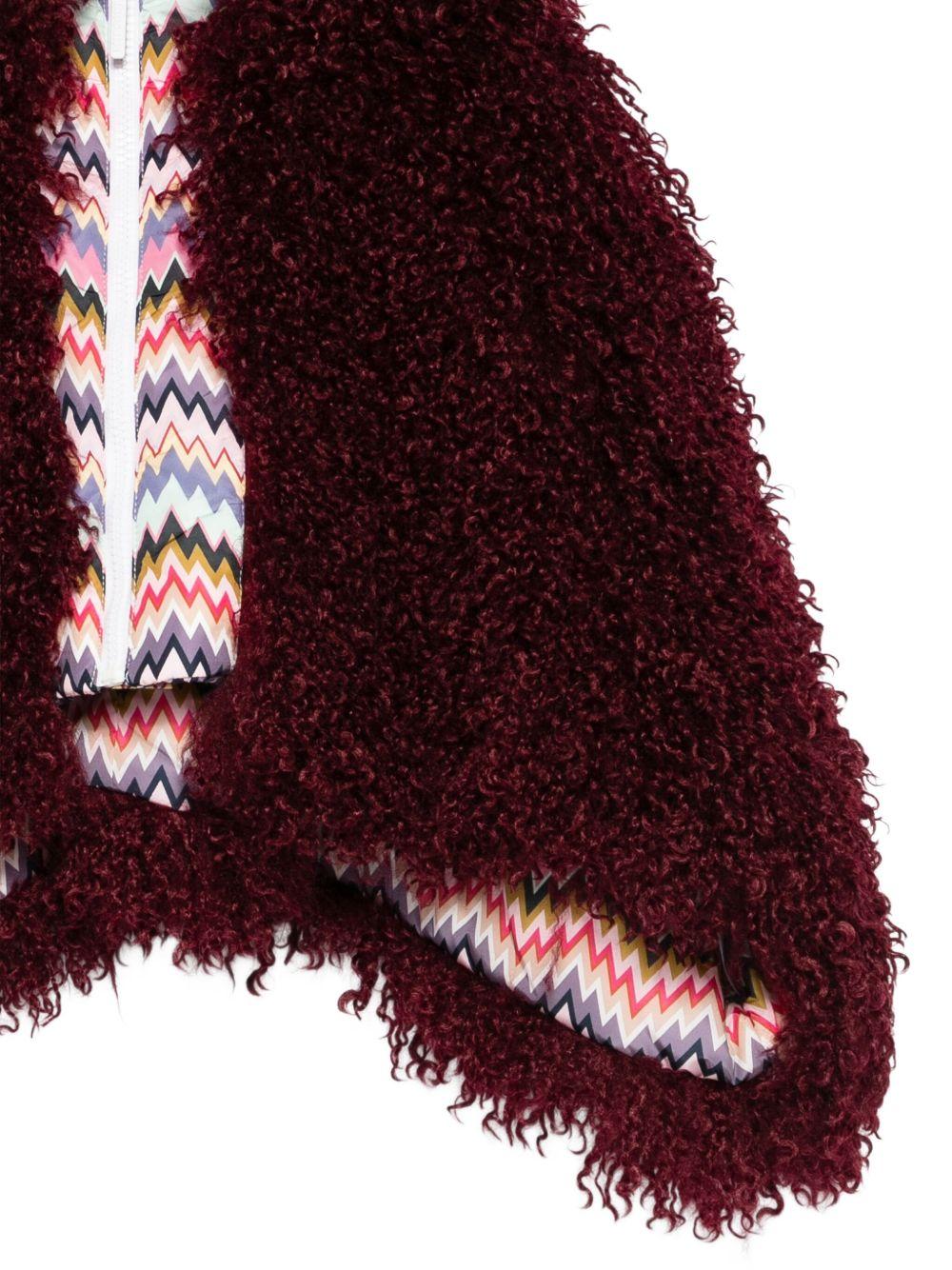 Giubbino per bambina Missoni Kids rosso con pelliccia sintetica - Rubino Kids