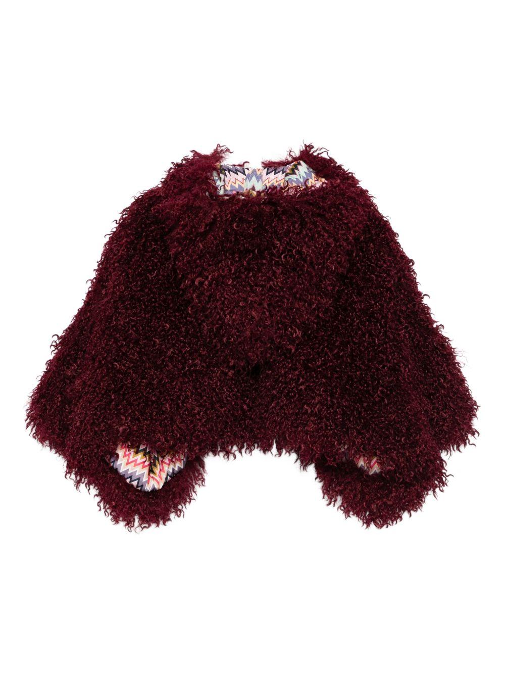 Giubbino per bambina Missoni Kids rosso con pelliccia sintetica - Rubino Kids