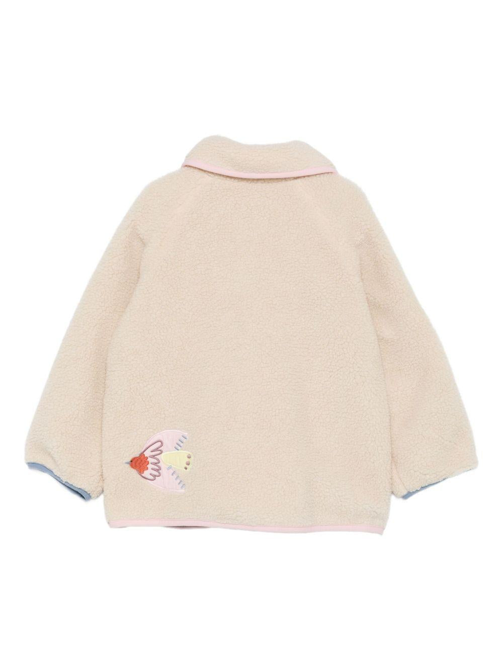 Giubbino per bambina Stella McCartney Kids beige con uccelli ricamati - Rubino Kids