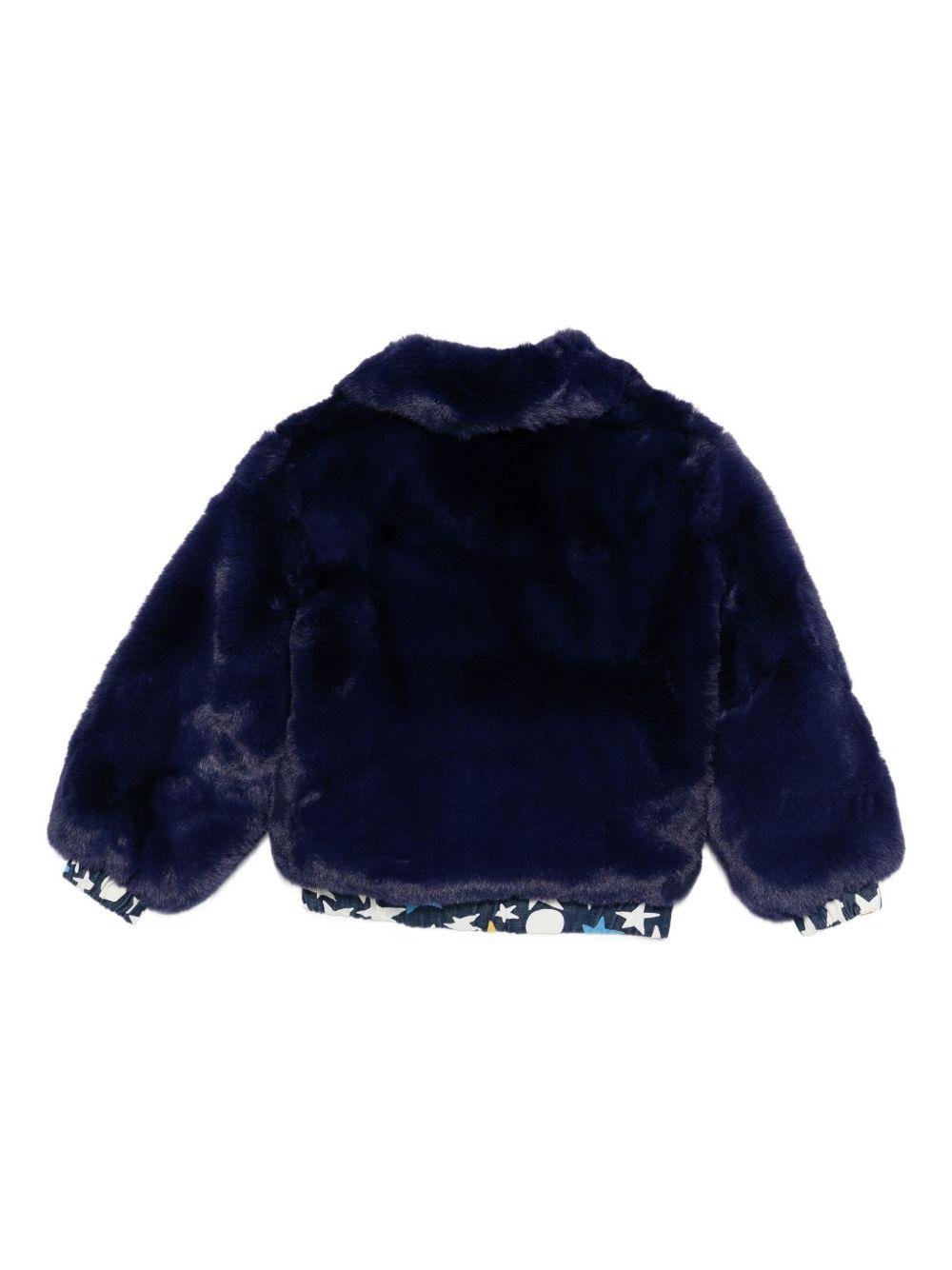 Giubbino per bambina Stella McCartney Kids blu con stampa stella - Rubino Kids