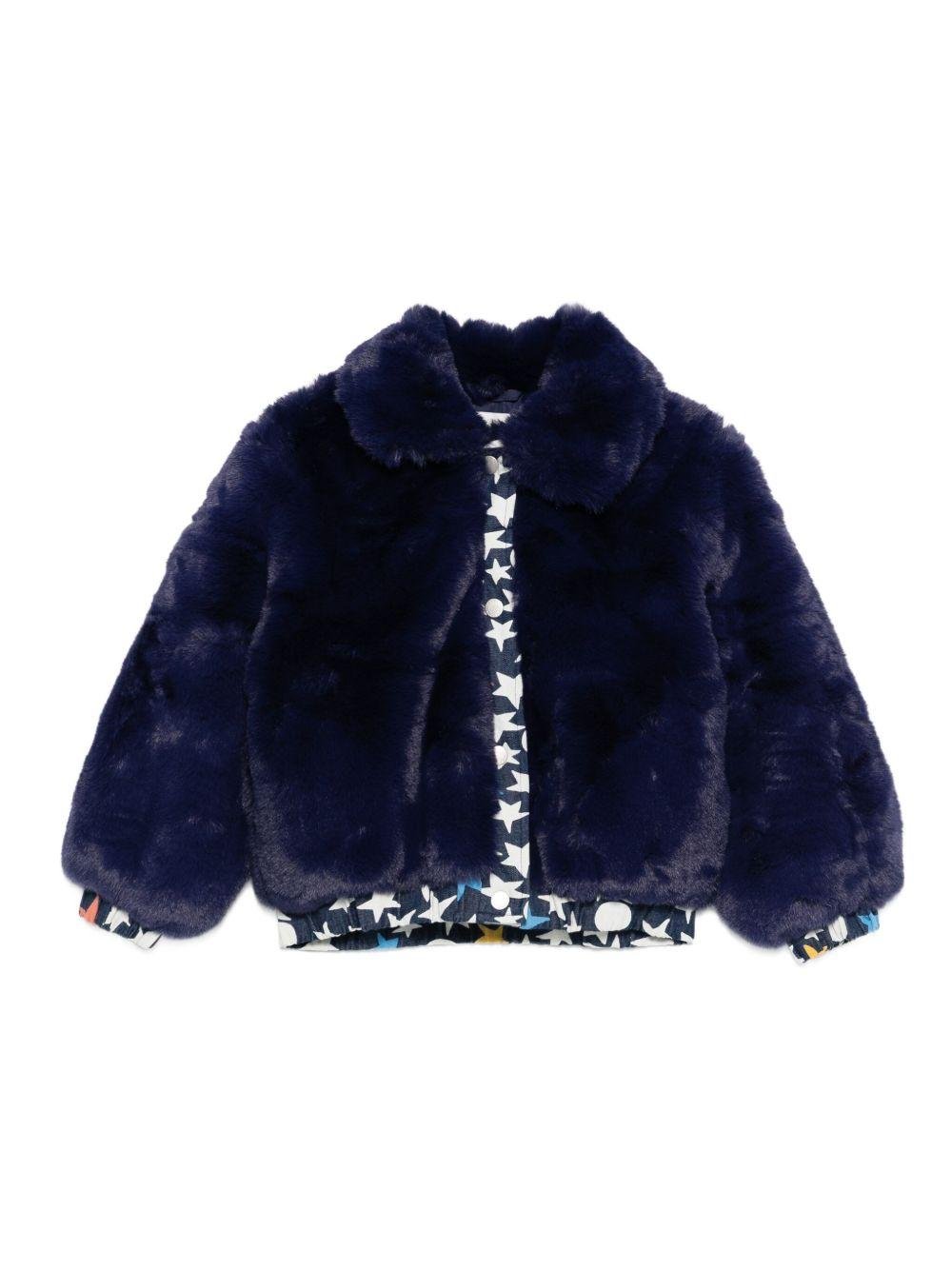 Giubbino per bambina Stella McCartney Kids blu con stampa stella - Rubino Kids