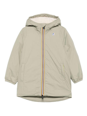 Giubbino per bambini K-Way Kids verde con dettaglio logo