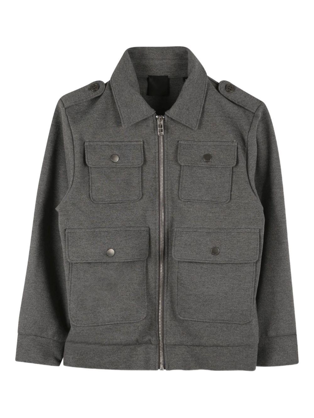 Giubbino per bambino Givenchy Kids grigio con quattro tasche frontali con patta - Rubino Kids
