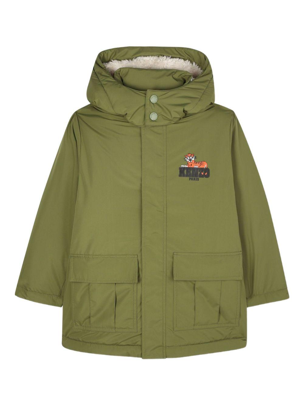 Giubbino per bambino Kenzo Kids verde con tasche frontali - Rubino Kids