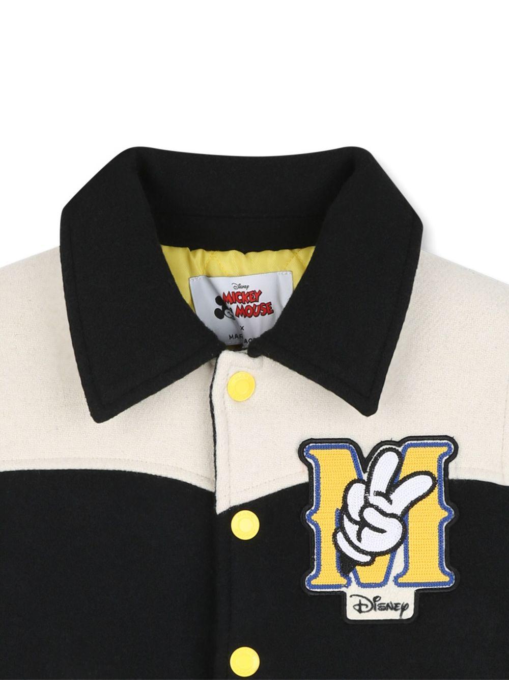 Giubbino per bambino Marc Jacob Kids x Mickey Mouse nero con logo ricamato - Rubino Kids