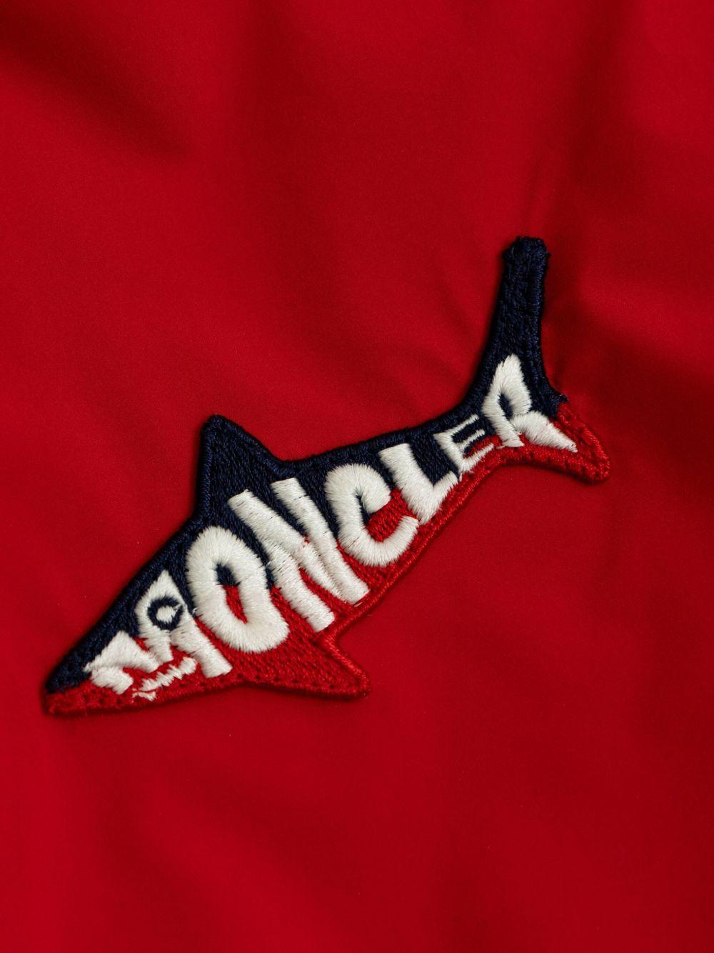 Giubbino per bambino Moncler Enfant rosso reversibile con cappuccio e orli elasticizzati - Rubino Kids