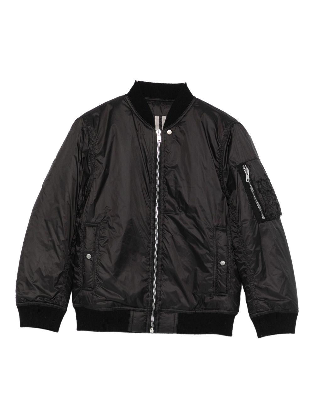 Giubbino per bambino Rick Owens Kids nero con bordi a costine - Rubino Kids