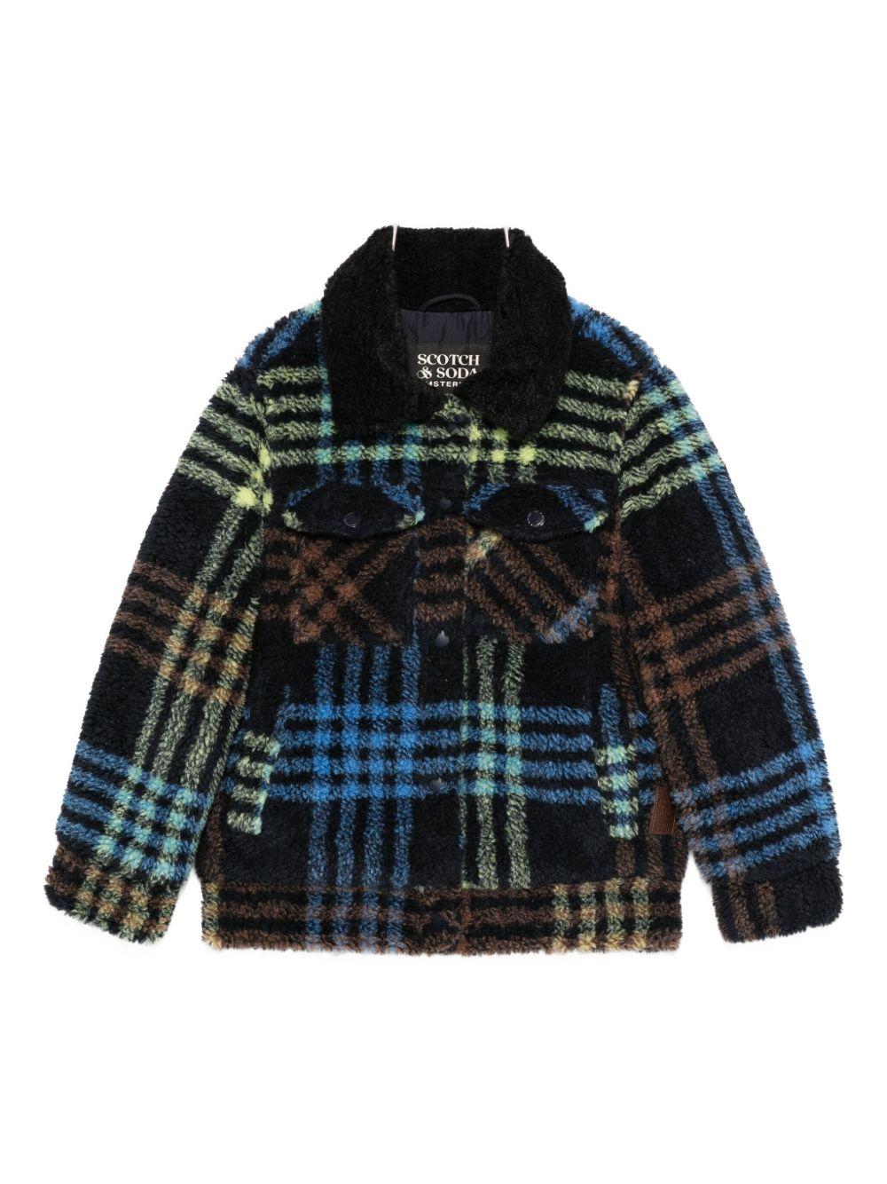 Giubbino per bambino Scotch & Soda Kids nero con motivo scozzese - Rubino Kids