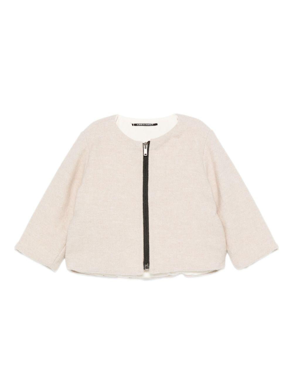 Giubbino per neonata Album Di Famiglia Kids beige con zip frontale - Rubino Kids