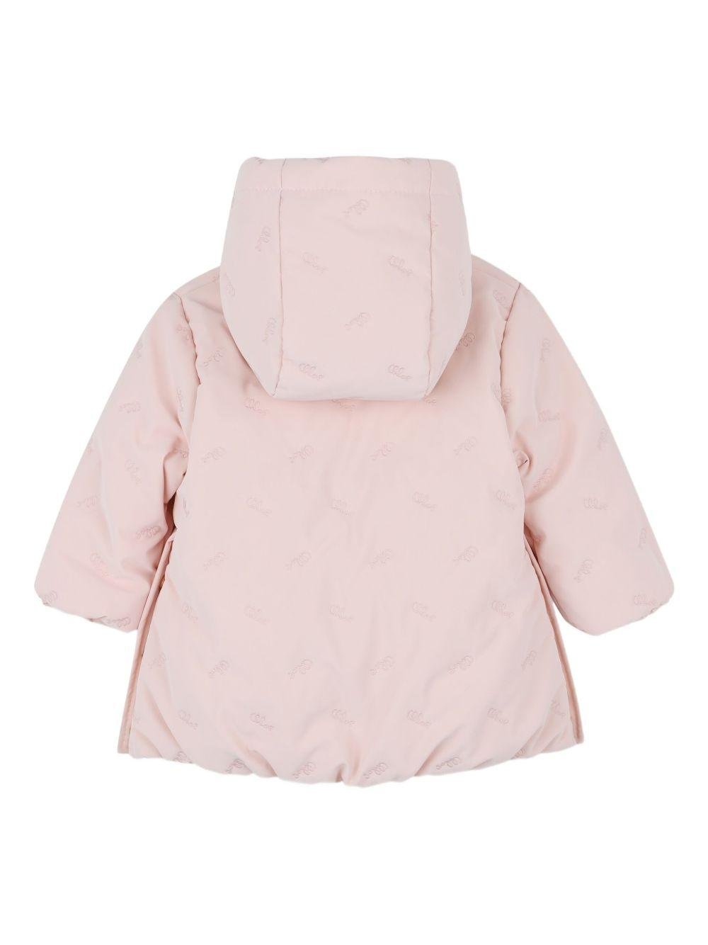 Giubbino per neonata Chloé Kids rosa con chiusura frontale nascosta - Rubino Kids
