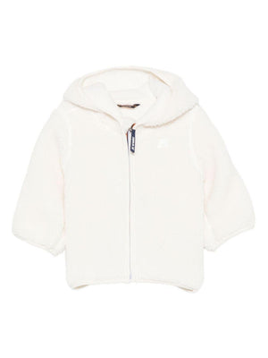 Giubbino per neonati K-Way Kids bianco con fodera in shearling