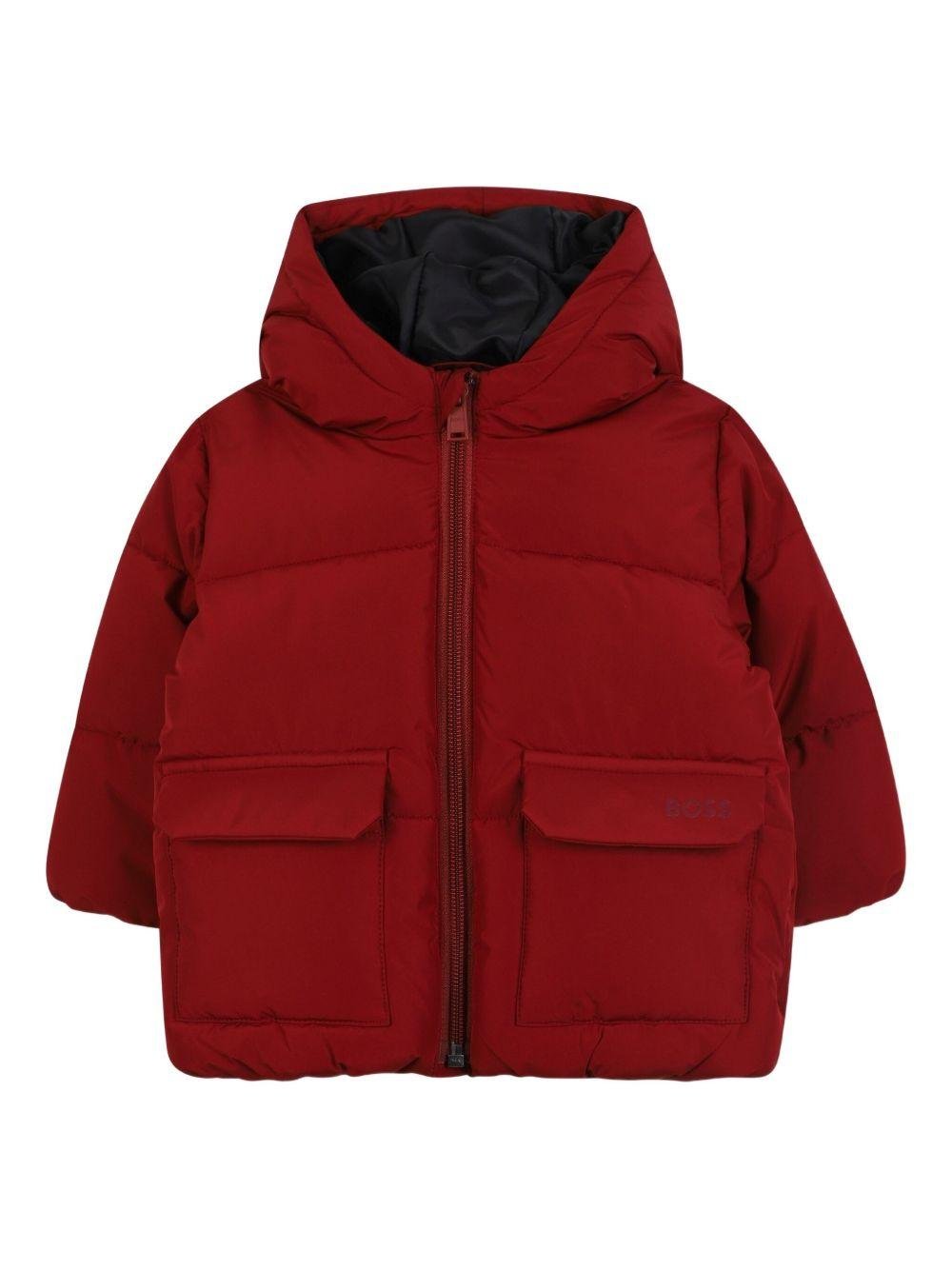 Giubbino per neonato Boss Kids rosso con chiusura frontale con zip - Rubino Kids