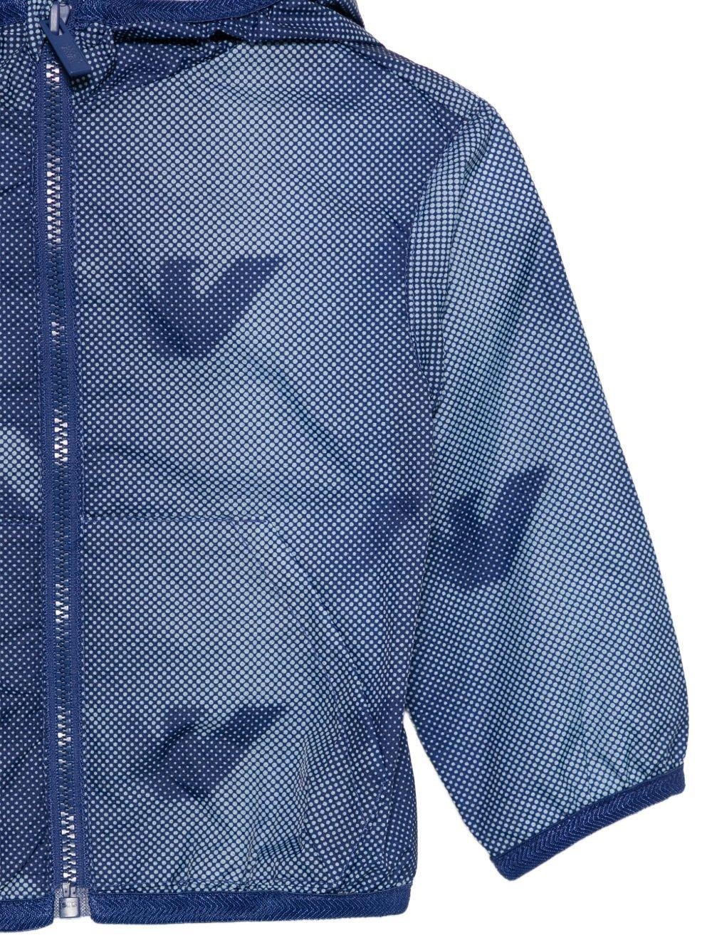 Giubbino per neonato Emporio Armani Kids blu con logo aquila all - over - Rubino Kids
