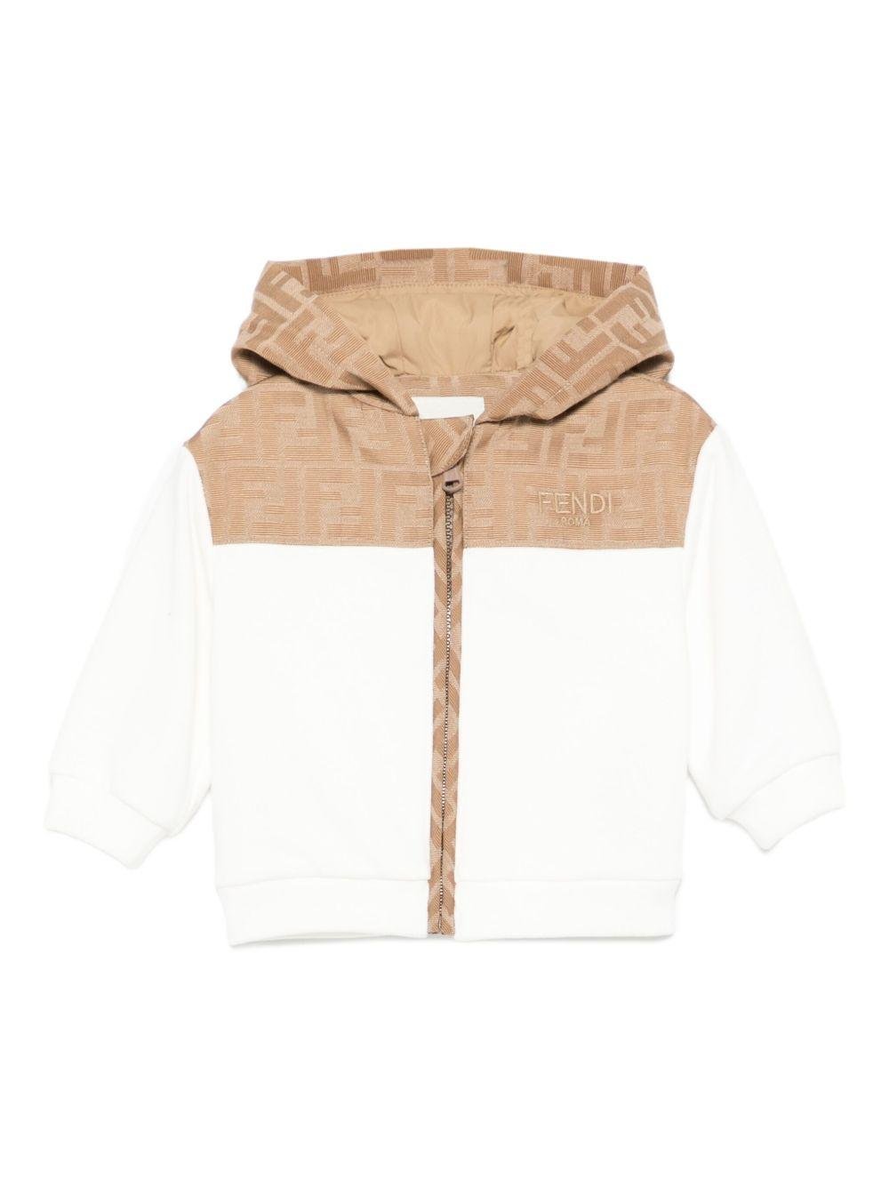 Giubbino per neonato Fendi Kids beige con modello con logo FF - Rubino Kids