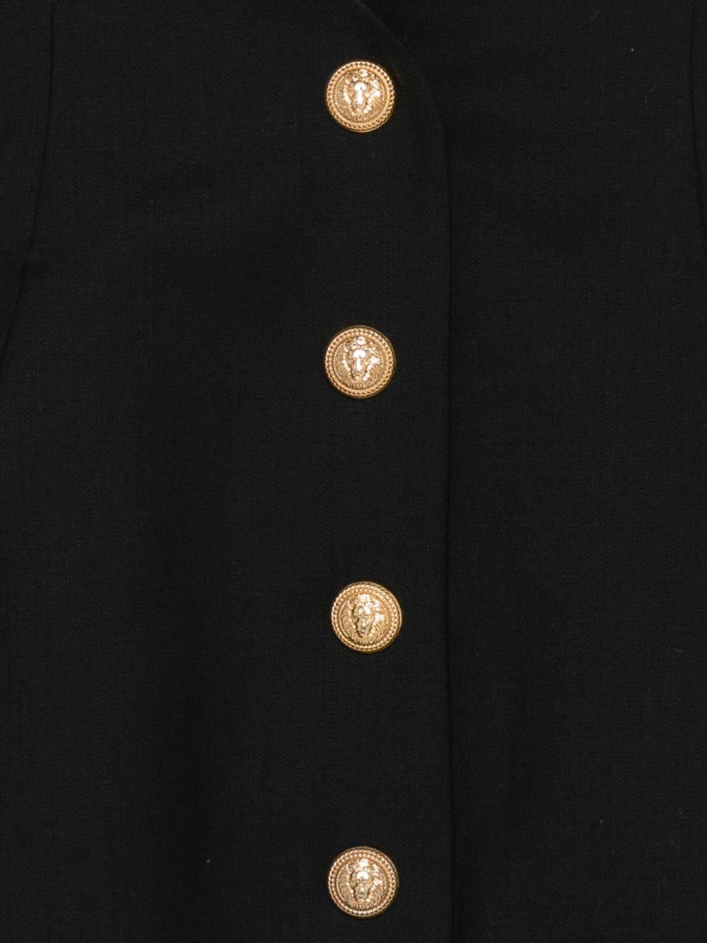 Gonna a trapezio per bambina Balmain Kids nera con bottoni color oro - Rubino Kids