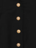 Gonna a trapezio per bambina Balmain Kids nera con bottoni color oro - Rubino Kids